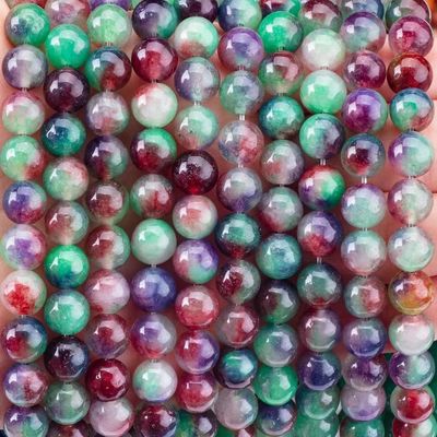 Donkere groene bloem Agate Kristallen steen gladde losse kralen voor handgemaakte kralen Juwelen maken