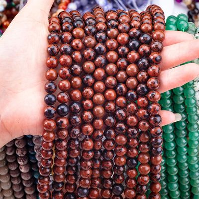 8mm Mahagonijaspis gepolijst glad losse kralen voor handgemaakte DIY kralen sieraden maken