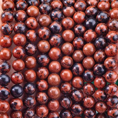 8mm Mahagonijaspis gepolijst glad losse kralen voor handgemaakte DIY kralen sieraden maken