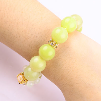 Handgemaakte edelsteen kraan Armband Lemon Jade Steen Armband Verstelbare Peel Charms Armband Voor feest dagelijks dragen