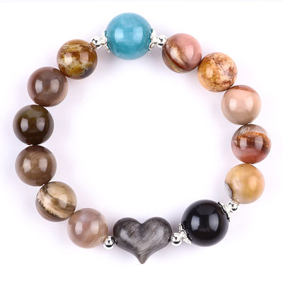 Handgemaakte edelsteen kraan Armband Natuurlijk Versten Hout Steen Armband Verstelbare Peel Charms Armband Voor Feest Dag