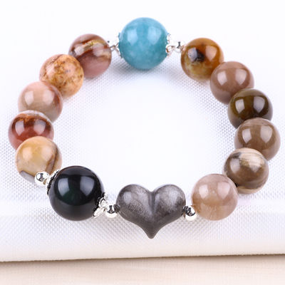 Handgemaakte edelsteen kraan Armband Natuurlijk Versten Hout Steen Armband Verstelbare Peel Charms Armband Voor Feest Dag