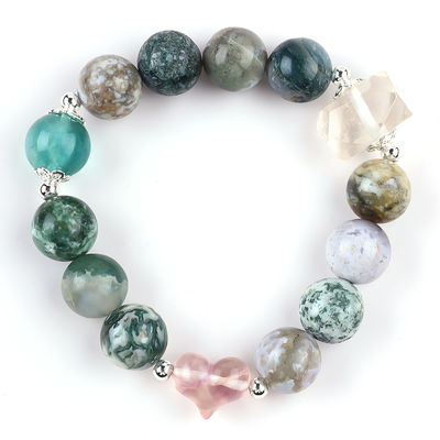 Handgemaakte edelsteen kraan Armband Natuurlijk Versten Hout Steen Armband Verstelbare Hart Charms Armband Voor Feest Dag