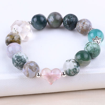 Handgemaakte edelsteen kraan Armband Natuurlijk Versten Hout Steen Armband Verstelbare Hart Charms Armband Voor Feest Dag