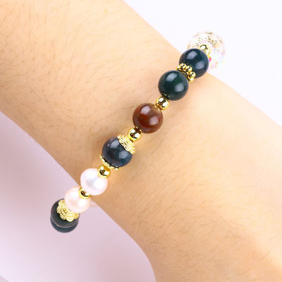 Handgemaakte edelsteen kraan Armband Natuurlijke Indiase Agate Steen Armband Verstelbare uil Charms Armband Voor feestdag