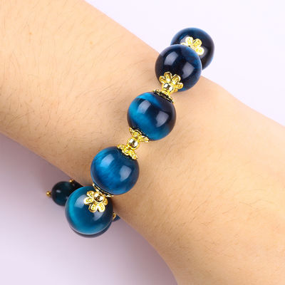 Handgemaakte edelsteen kraan Armband Natuurlijke blauwe tijger oog steen armband Verstelbare hart amuletten Armband Voor feest