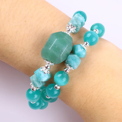 Handgemaakte edelsteen kraag met kralen Groene kattenoog Steen armband Verstelbare rots amuletten Armband voor feest dagelijks dragen