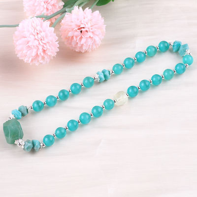 Handgemaakte edelsteen kraag met kralen Groene kattenoog Steen armband Verstelbare rots amuletten Armband voor feest dagelijks dragen
