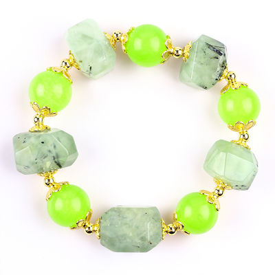 Handgemaakte edelsteen kraan Armband Natuurlijke Prehnite Steen Armband Verstelbare amuletten Armband Voor feest dagelijks dragen