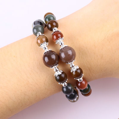 Handgemaakte edelsteen kraag met kralen Natuurlijke Indiase Agate Steen Armband Verstelbare charmes Armband Voor feest dagelijks dragen