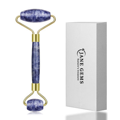 Handheld Bule Dot Stone Crystal Jade Face Roller voor gezwollen ogen