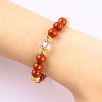 Natuurlijke Echte 8mm Rood Jaspis Zoet Water Parel Roze Hart Charme Glad Ronde Perlen Voor Vrienden Geschenk