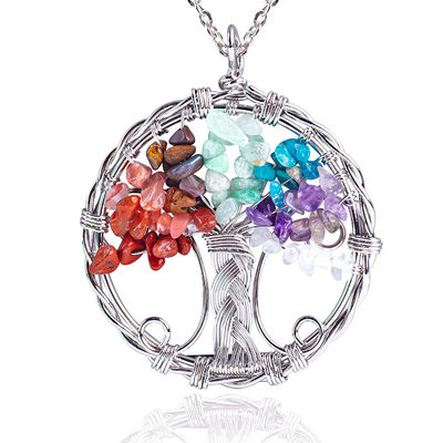 2.6*2.2 inch/6.6*5.2 cm Chakra Edelsteen Ketting Afgifte Angst