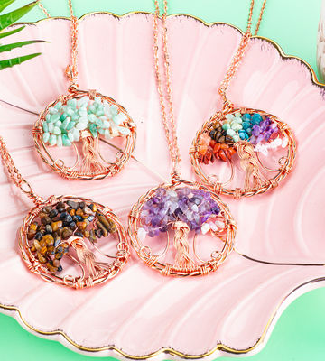 2.6*2.2 inch/6.6*5.2 cm Chakra Edelsteen Ketting Afgifte Angst