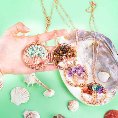 2.6*2.2 inch/6.6*5.2 cm Chakra Edelsteen Ketting Afgifte Angst