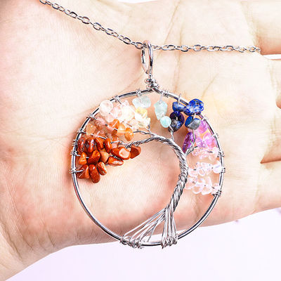 Geestelijke meditatie Levensboom Chakra Genezende steen Halsketting Juwelen