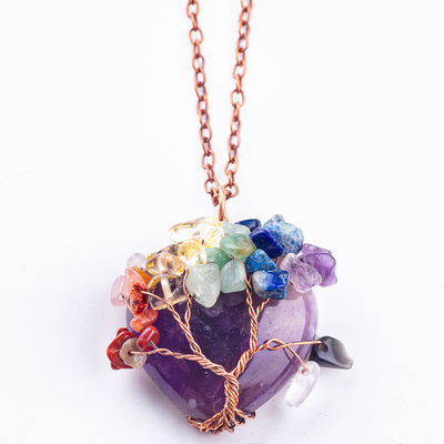 Ontsla angst chakra boom halsketting hanger 1.96 * 1.57 inch / 5 * 4cm