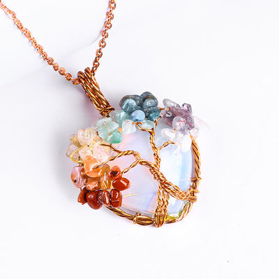 Roosgoud Healing Crystal Stone 7 Chakra Tree Of Life Hanger