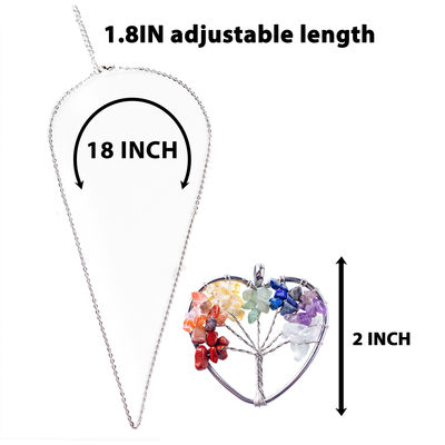 5*5cm Tree Of Life halsketting met chakra stenen hanger