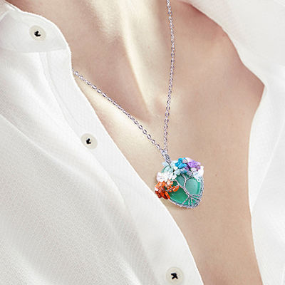 Groene Aventurijn Spirituele Chakra Meditatie Levensboom Hart Chakra Kristallen Ketting