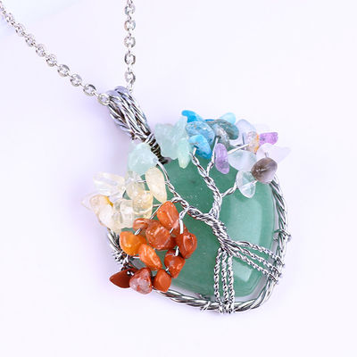 Groene Aventurijn Spirituele Chakra Meditatie Levensboom Hart Chakra Kristallen Ketting