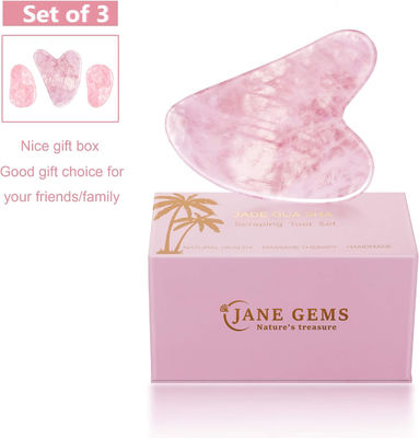 Gepolijst glad kristal roos kwarts gua sha board jade gezicht steen voor anti-aging