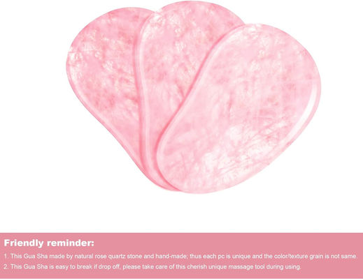 Gepolijst glad kristal roos kwarts gua sha board jade gezicht steen voor anti-aging