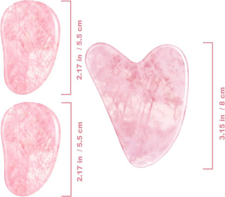 Gepolijst glad kristal roos kwarts gua sha board jade gezicht steen voor anti-aging