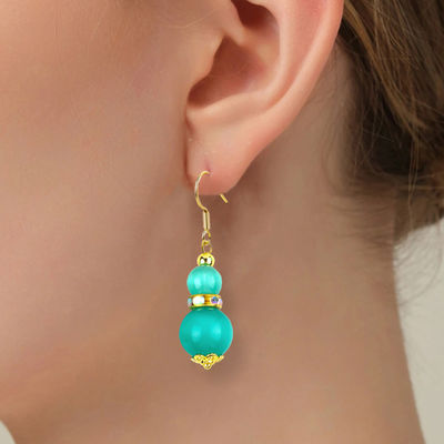 8MM 10MM Groene Kat Oog Eerwaardig Handwerk Oornap Dangle Korte Bal Vorm Oornap Voor Juwelen Geschenk