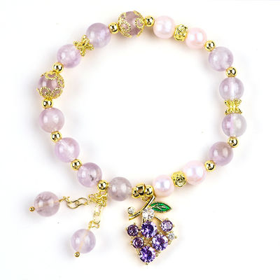 Handgemaakte edelsteen kraan Armband Natuurlijke Amethist Steen Armband Verstelbare amuletten Armband Voor feest dagelijks dragen