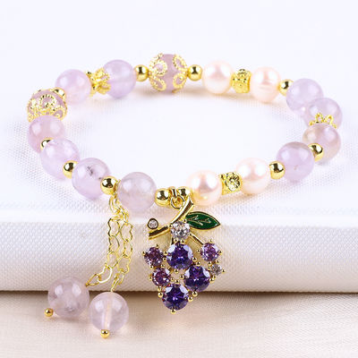 Handgemaakte edelsteen kraan Armband Natuurlijke Amethist Steen Armband Verstelbare amuletten Armband Voor feest dagelijks dragen