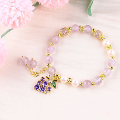 Handgemaakte edelsteen kraan Armband Natuurlijke Amethist Steen Armband Verstelbare amuletten Armband Voor feest dagelijks dragen