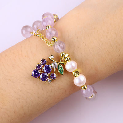 Handgemaakte edelsteen kraan Armband Natuurlijke Amethist Steen Armband Verstelbare amuletten Armband Voor feest dagelijks dragen
