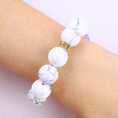 Handgemaakte edelsteen kraan Armband Natuurlijk wit Turquoise Steen Armband Verstelbare amuletten Armband Voor feestdag