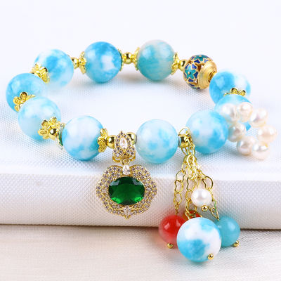 Handgemaakte edelsteen kraan Armband Natuurlijke Perzische Jade Steen Armband Verstelbare amuletten Armband Voor feest dagelijks dragen