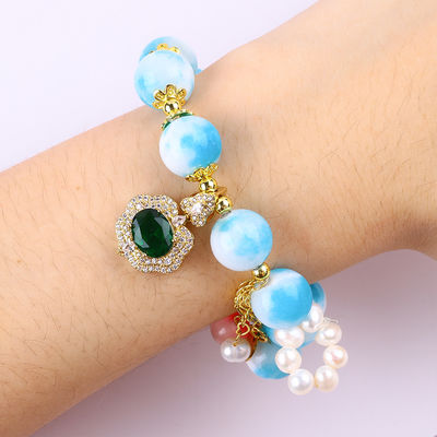 Handgemaakte edelsteen kraan Armband Natuurlijke Perzische Jade Steen Armband Verstelbare amuletten Armband Voor feest dagelijks dragen