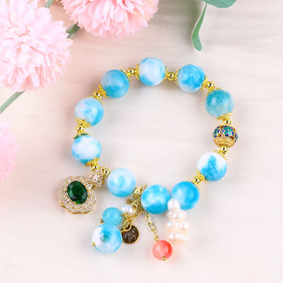 Handgemaakte edelsteen kraan Armband Natuurlijke Perzische Jade Steen Armband Verstelbare amuletten Armband Voor feest dagelijks dragen
