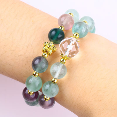 Handgemaakte edelsteen kraan Armband Natuurlijke gekleurde Fluoriet Steen Armband Verstelbare amuletten Armband Voor feestdag