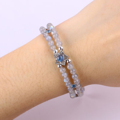 Handgemaakte Moonstone Perled Armband Natuurlijke Moonstone Armband Verstelbare Charms Armband Voor Feest dagelijks dragen