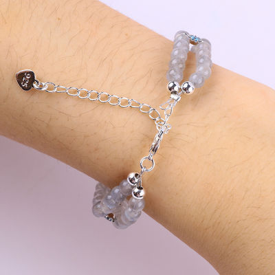 Handgemaakte Moonstone Perled Armband Natuurlijke Moonstone Armband Verstelbare Charms Armband Voor Feest dagelijks dragen