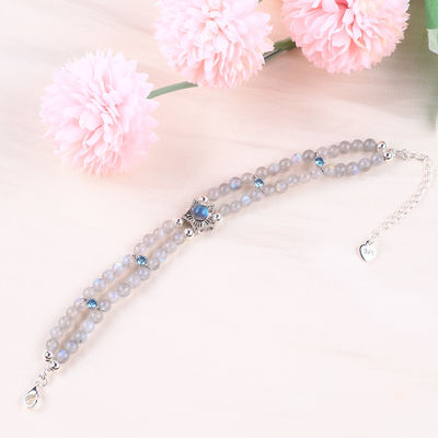 Handgemaakte Moonstone Perled Armband Natuurlijke Moonstone Armband Verstelbare Charms Armband Voor Feest dagelijks dragen