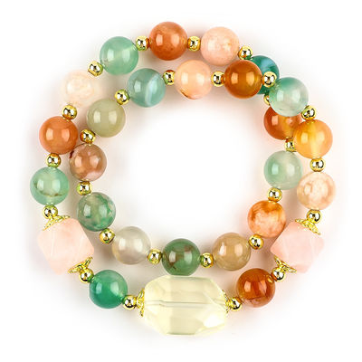 Handgemaakte edelsteen kraan Armband Natuurlijke bloemen Agate Steen Armband Verstelbare amuletten Armband Voor feestdag
