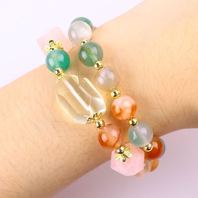 Handgemaakte edelsteen kraan Armband Natuurlijke bloemen Agate Steen Armband Verstelbare amuletten Armband Voor feestdag