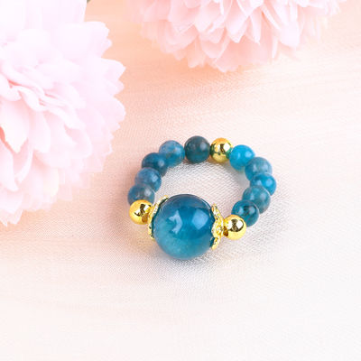 4mm Apatite Kleine Perlen Genezende Energie Kristallen Ronde Stretch Perlen Ring Voor Dagelijkse Draagbaarheid En Partij