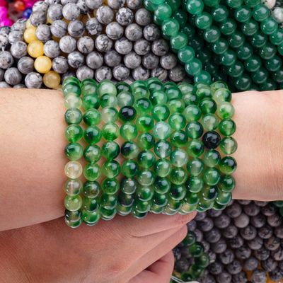 8 mm helder mos agate edelsteen kralen helende kristalsteen kralen voor sieraden maken