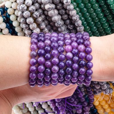 8 mm hoogwaardige heldere violette galaxy agaat edelsteen kralen helende kristalsteen kralen voor sieraden maken