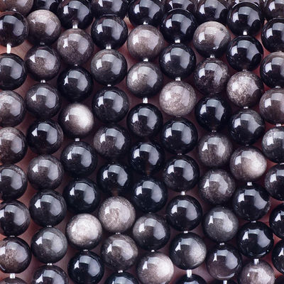 8mm zilver obsidian edelsteen kralen helende kristalsteen kralen voor sieraden maken