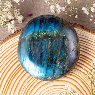 Natuurlijke Labradorite Palmsteen Genezend Gepolijst Pocket Labradorite Rotsstenen Onregelmatige Zorgsteen Angstverlichtend