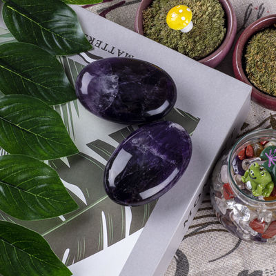 Natuurlijk gepolijst Amethyst Palmsteen Amethyst Pocket Gemstone Amethyst Worry Stone Voor stressverlichting Huisversiering