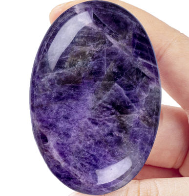 Natuurlijk gepolijst Amethyst Palmsteen Amethyst Pocket Gemstone Amethyst Worry Stone Voor stressverlichting Huisversiering